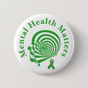 Bewusstsein für psychische Gesundheit  Grüne Schle Button