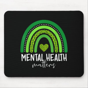Bewusstsein für psychische Gesundheit grüner Regen Mousepad