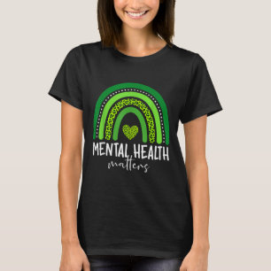 Bewusstsein für psychische Gesundheit grüner Regen T-Shirt