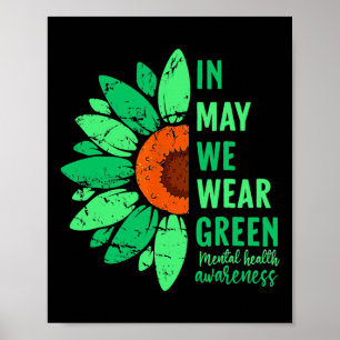 Bewusstsein für psychische Gesundheit im Mai trage Poster