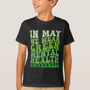 Bewusstsein für psychische Gesundheit im Mai trage T-Shirt