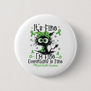 Bewusstsein für psychische Gesundheit - Schwarzes Button