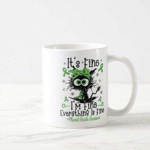 Bewusstsein für psychische Gesundheit - Schwarzes Kaffeetasse