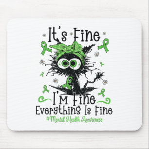 Bewusstsein für psychische Gesundheit - Schwarzes  Mousepad