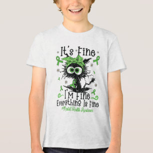Bewusstsein für psychische Gesundheit - Schwarzes Tri-Blend Shirt