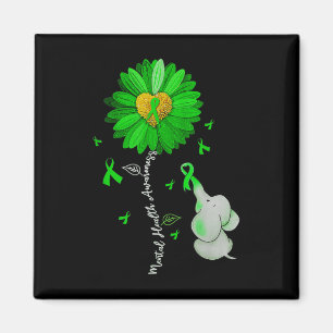 Bewusstsein für psychische Gesundheit Sonnenblumen Magnet