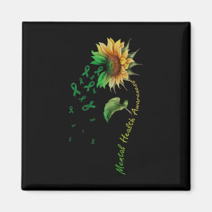 Bewusstsein für psychische Gesundheit Sonnenblumen Magnet