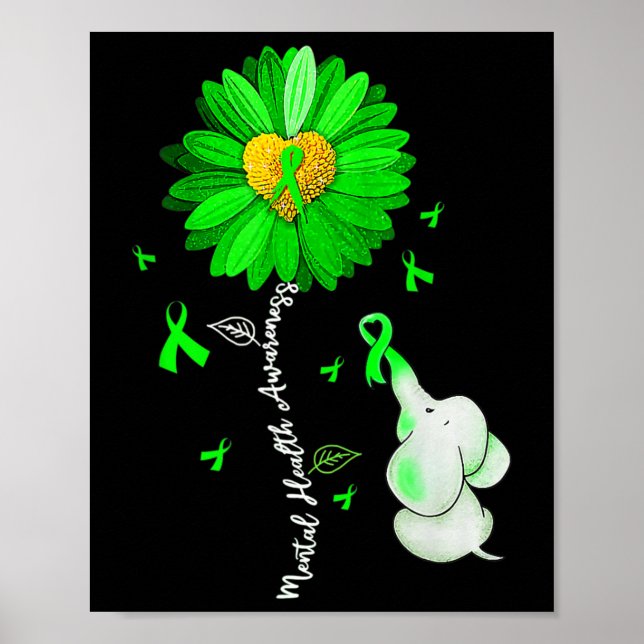 Bewusstsein für psychische Gesundheit Sonnenblumen Poster (Vorne)