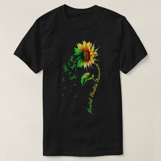 Bewusstsein für psychische Gesundheit Sonnenblumen T-Shirt (Design vorne)