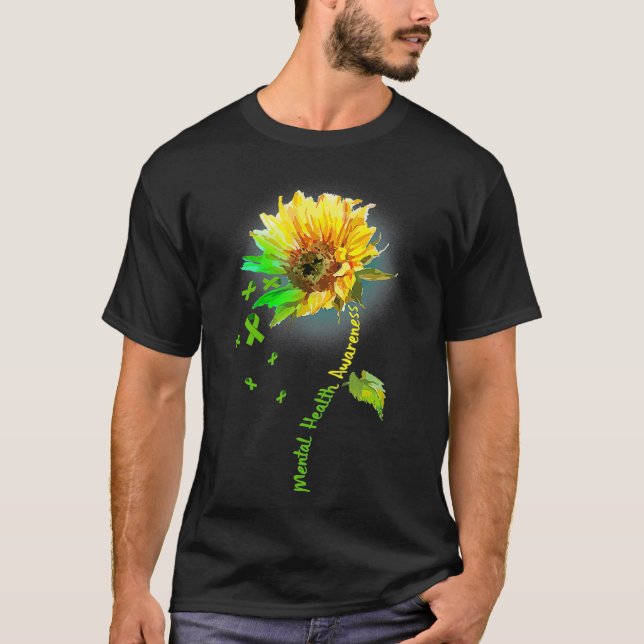 Bewusstsein für psychische Gesundheit Sonnenblumen T-Shirt (Vorderseite)