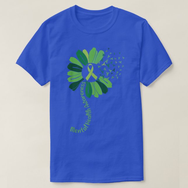 Bewusstsein für psychische Gesundheit Sonnenblumen T-Shirt (Design vorne)