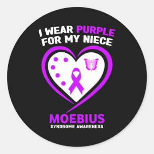 Bewusstsein für Purple Niece Moebius-Syndrom Runder Aufkleber