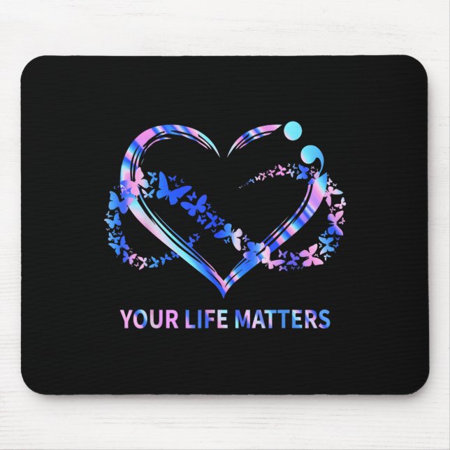 Bewusstsein für Schmetterlinge des Lebens Herz Des Mousepad (Vorne)