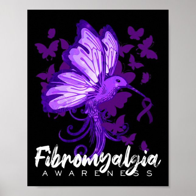 Bewusstsein Hummingbird mit Lila Band Poster (Vorne)