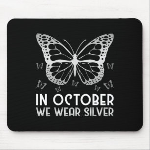Bewusstsein im Oktober tragen wir Silberschmetterl Mousepad