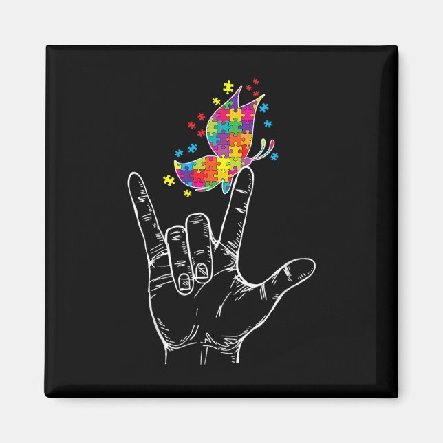 Bewusstsein in der Liebe, dass Sie die Hand Gebärd Magnet (Vorne)