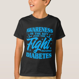 Bewusstsein ist der Schlüssel Diabetes-Bewusstsein T-Shirt