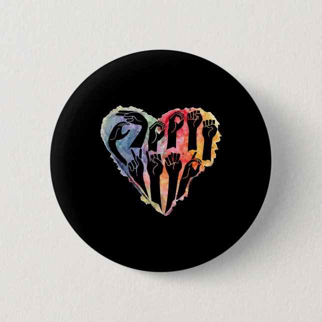 Bewusstsein ist ein freundliches Herz gegen Mobbin Button (Vorderseite)