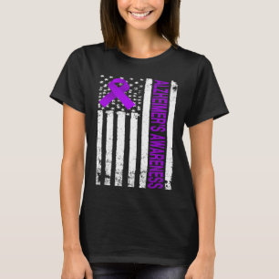 Bewusstsein - Lila Band der US-amerikanischen Flag T-Shirt