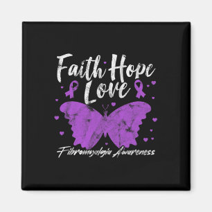 Bewusstsein Lila Butterfly Fibro Warrior Grunge Magnet