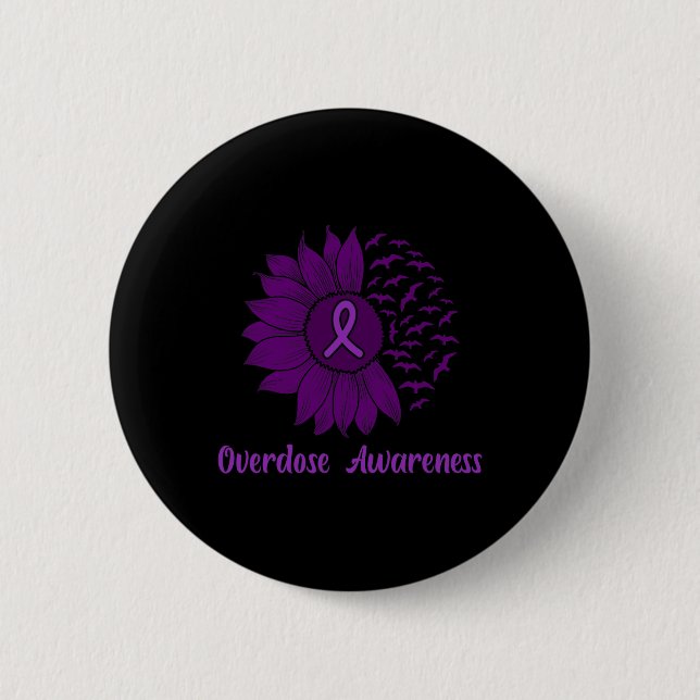 Bewusstsein Lila Sonnenblume Button (Vorderseite)