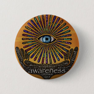 Bewusstsein Mindest Auge Inspiration Word Art Button