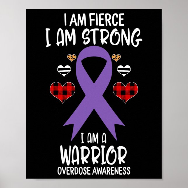 Bewusstsein Ribbon I bin Fierce Strong Warrior Leo Poster (Vorne)