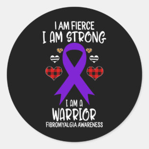Bewusstsein Ribbon I bin Fierce Strong Warrior Leo Runder Aufkleber