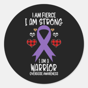 Bewusstsein Ribbon I bin Fierce Strong Warrior Leo Runder Aufkleber