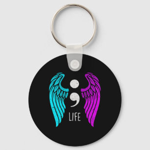 Bewusstsein - Semi Colon Life Engel Schlüsselanhänger