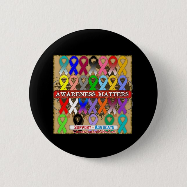 Bewusstsein zählt - Krebsbänder Button (Vorderseite)