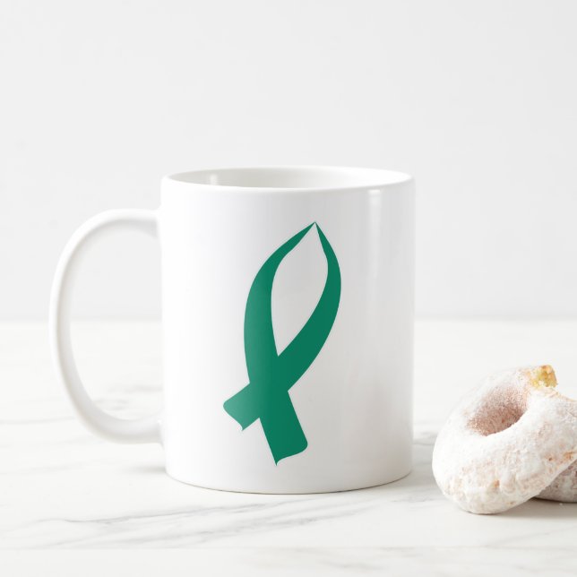 Bewusstseins-Band (aquamarin) Tasse (Mit Donut)