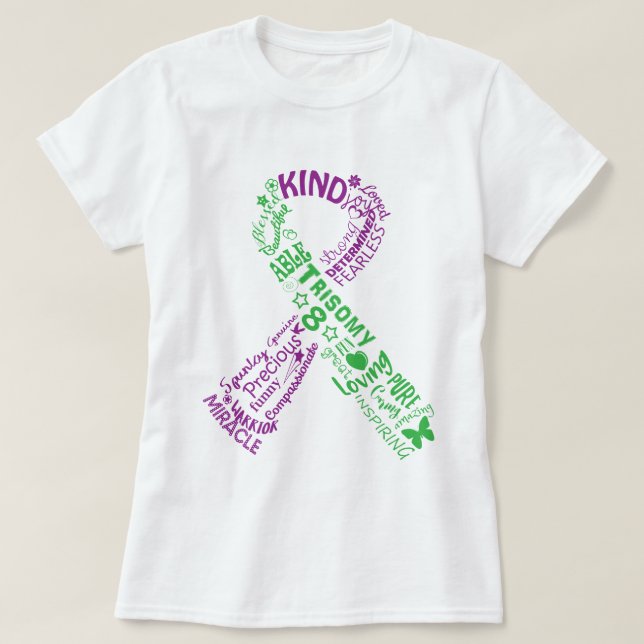 Bewusstseins-Band des Trisomy-8 T-Shirt (Design vorne)