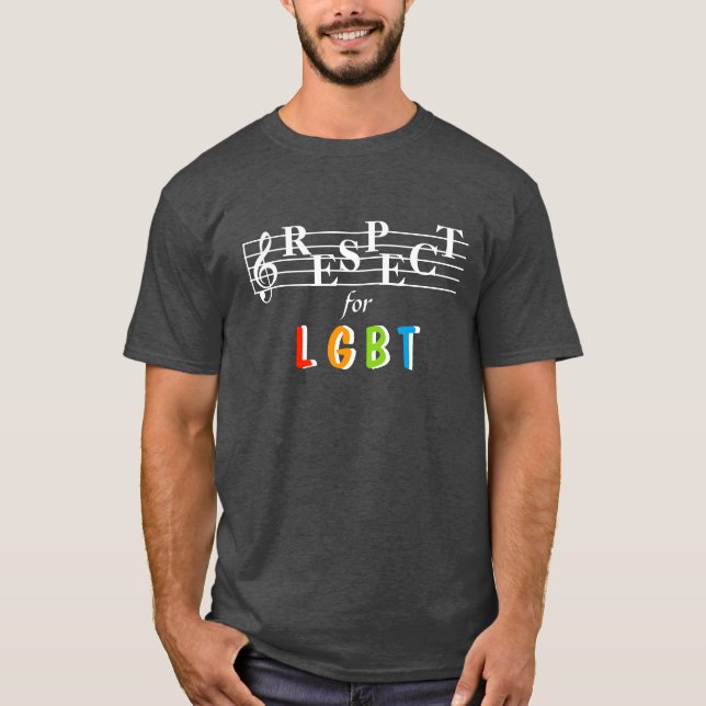 Bewusstseins-der Männer des Respekt-LGBT der T - T-Shirt (Vorderseite)