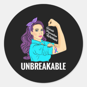 Bewusstseinsbildung bei Suizidprävention Mentaler  Runder Aufkleber