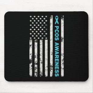 Bewusstseinsmonat Türkises Band Amerikanische Flag Mousepad