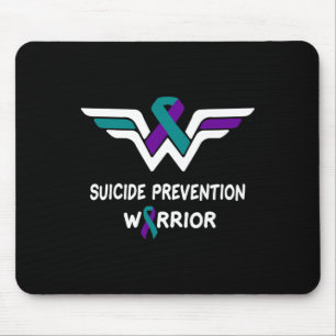 Bewusstseinswarnung für Suizid Lila und Mousepad