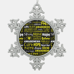 Bewusstseinsworte...Endometriose Schneeflocken Zinn-Ornament