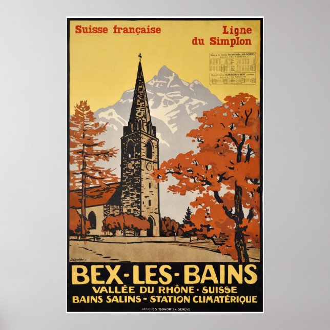 Bex les Bains, Suisse Française, Ligne du Simplon Poster (Vorne)