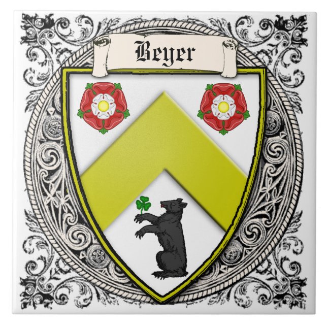 Beyer (die Schweiz/Sachsen) Familie bewaffnet Fliese (Vorderseite)