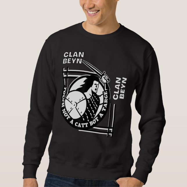 Beyn Clan Gaelic Motto Swordsman Sweatshirt (Vorderseite)