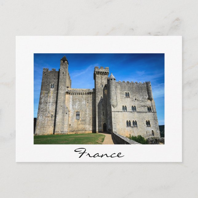 Beynac-Schloss in Frankreich - weiße Postkarte (Vorderseite)