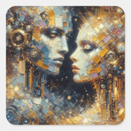 Beyond Gefühl - Futurist Series Art Collection Quadratischer Aufkleber