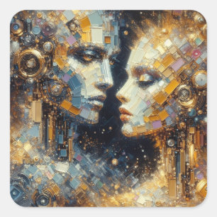 Beyond Gefühl - Futurist Series Art Collection Quadratischer Aufkleber