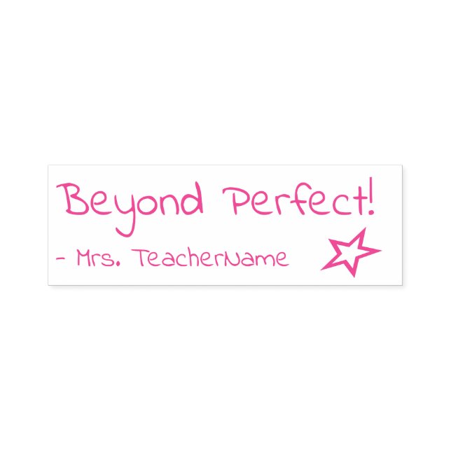 "Beyond Perfect!" + Benutzerdefinierter Tutor-Name Permastempel (Design)