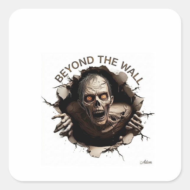 Beyond The Wall Zombie Langarmshirt Quadratischer Aufkleber (Vorderseite)
