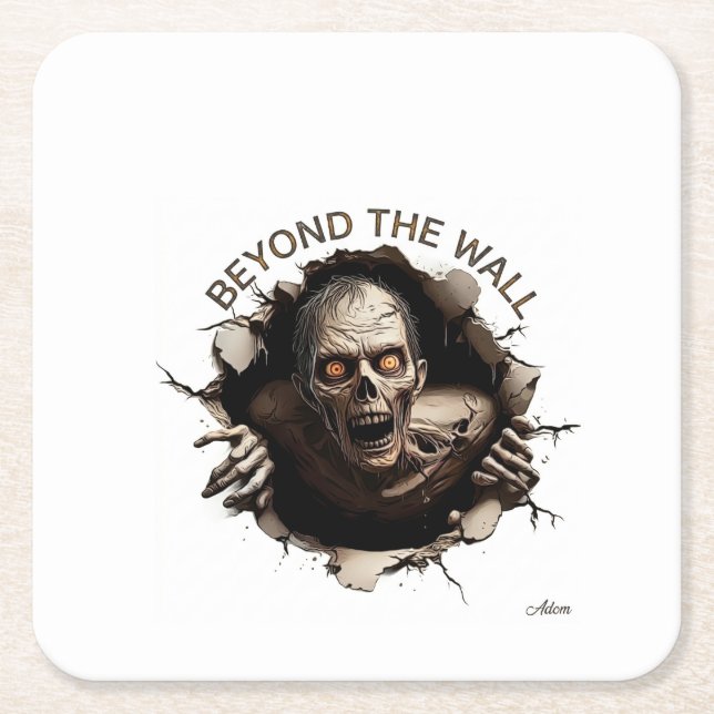 Beyond The Wall Zombie Langarmshirt Rechteckiger Pappuntersetzer (Vorderseite)
