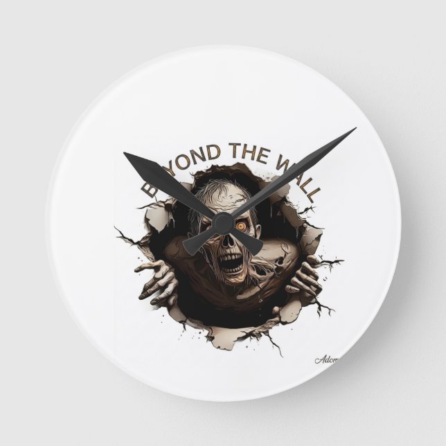 Beyond The Wall Zombie Langarmshirt Runde Wanduhr (Vorderseite)
