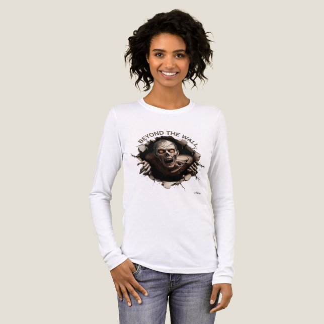 Beyond The Wall Zombie Langarmshirt Tri-Blend Shirt (Vorderseite voll)