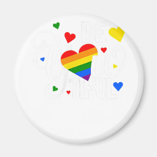 BeYouTIFUL Gay Pride Lesbian Rainbow Heart Magnet